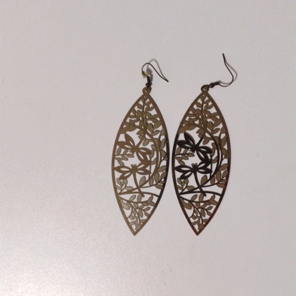 Gold dragonfly earrings